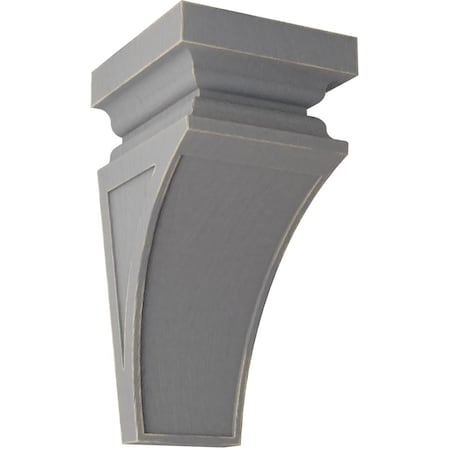 Ekena Millwork 7"W x 7 3/4"D x 14"H Jumbo Nevio Wood Vintage Decor Corbel, Pebble Grey CORWD07X07X14NEPG